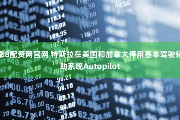 涨8配资网官网 特斯拉在美国和加拿大停用基本驾驶辅助系统Autopilot