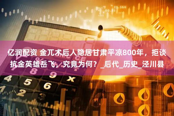 亿润配资 金兀术后人隐居甘肃平凉800年，拒谈抗金英雄岳飞，究竟为何？_后代_历史_泾川县