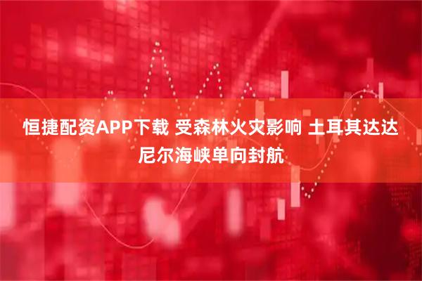 恒捷配资APP下载 受森林火灾影响 土耳其达达尼尔海峡单向封航