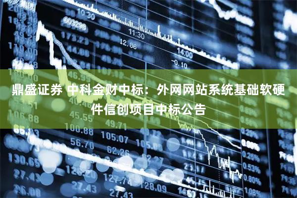 鼎盛证券 中科金财中标：外网网站系统基础软硬件信创项目中标公告